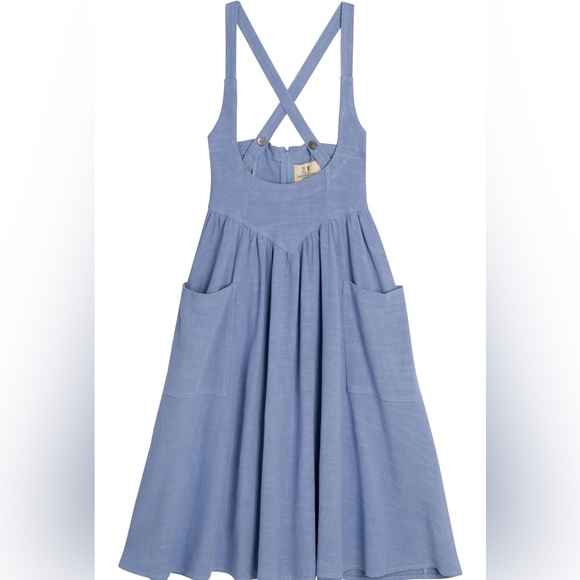 Fashion Brand Company Cindy Linen Pinafore Dress. Handmade USA. - Picture 2 of 4